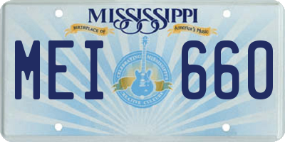 MS license plate MEI660