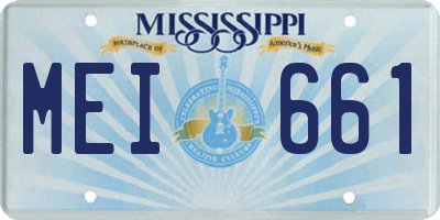 MS license plate MEI661