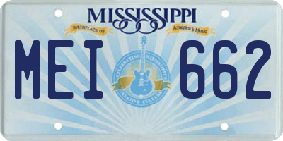 MS license plate MEI662