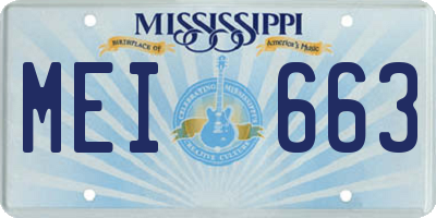 MS license plate MEI663