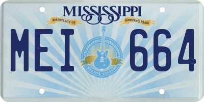 MS license plate MEI664