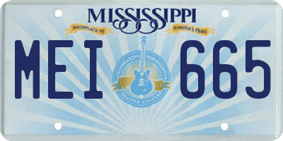 MS license plate MEI665