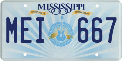 MS license plate MEI667