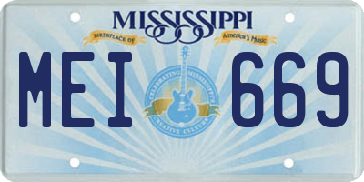 MS license plate MEI669