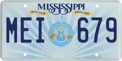 MS license plate MEI679