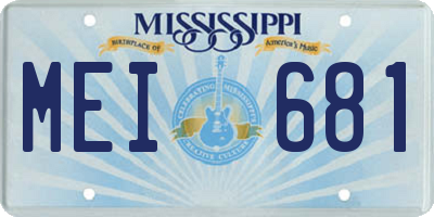 MS license plate MEI681