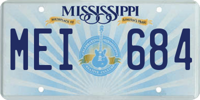 MS license plate MEI684