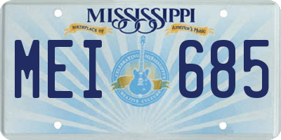 MS license plate MEI685