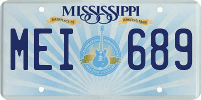 MS license plate MEI689