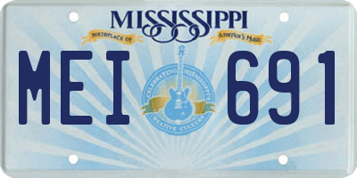 MS license plate MEI691