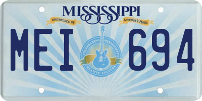 MS license plate MEI694