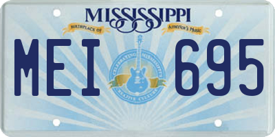 MS license plate MEI695
