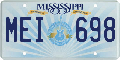 MS license plate MEI698