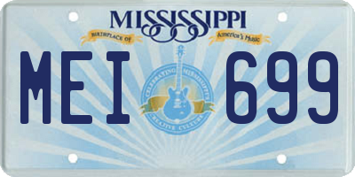 MS license plate MEI699