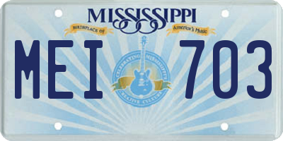 MS license plate MEI703