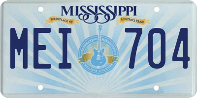 MS license plate MEI704