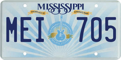 MS license plate MEI705