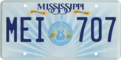 MS license plate MEI707