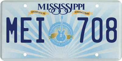 MS license plate MEI708