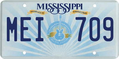MS license plate MEI709