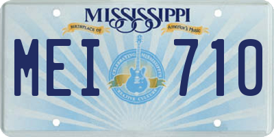 MS license plate MEI710