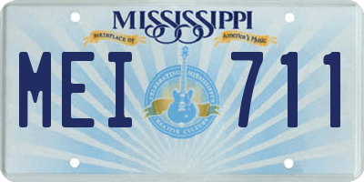 MS license plate MEI711