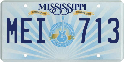 MS license plate MEI713