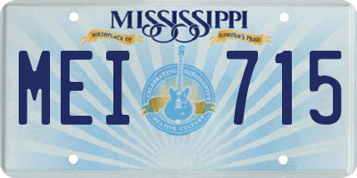 MS license plate MEI715