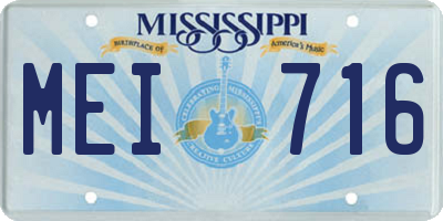 MS license plate MEI716