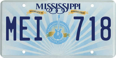 MS license plate MEI718