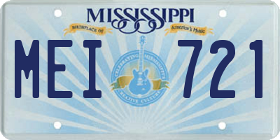 MS license plate MEI721