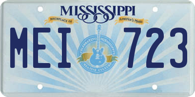 MS license plate MEI723