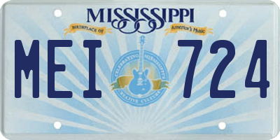 MS license plate MEI724
