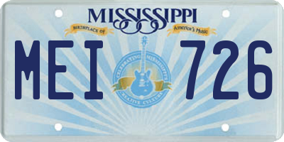 MS license plate MEI726