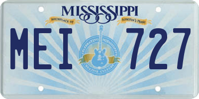 MS license plate MEI727