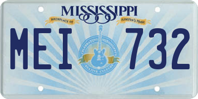 MS license plate MEI732