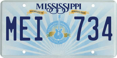 MS license plate MEI734