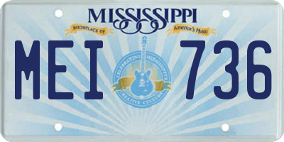 MS license plate MEI736