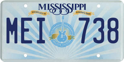 MS license plate MEI738