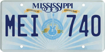 MS license plate MEI740