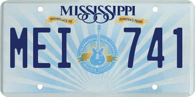MS license plate MEI741