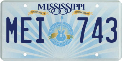 MS license plate MEI743
