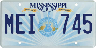 MS license plate MEI745