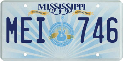 MS license plate MEI746