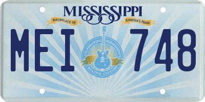 MS license plate MEI748