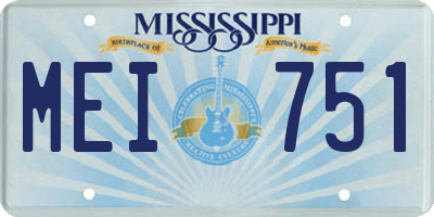 MS license plate MEI751
