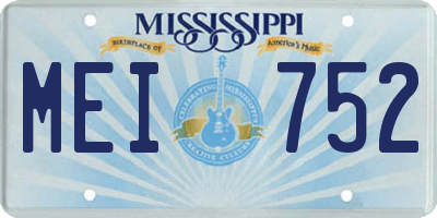 MS license plate MEI752