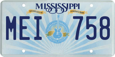MS license plate MEI758