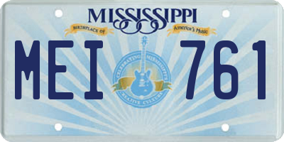 MS license plate MEI761