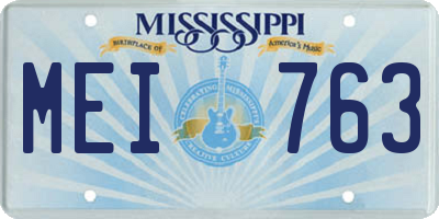 MS license plate MEI763